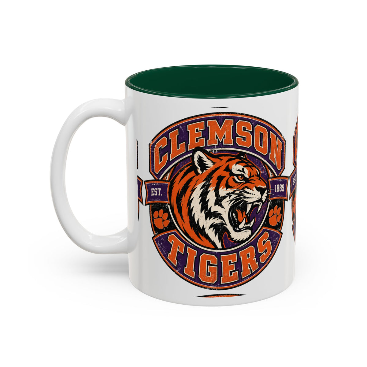 Clemson Tigers Logo Mug, Two-Tone Accent Mug