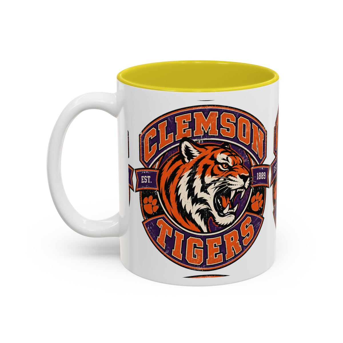Clemson Tigers Logo Mug, Two-Tone Accent Mug