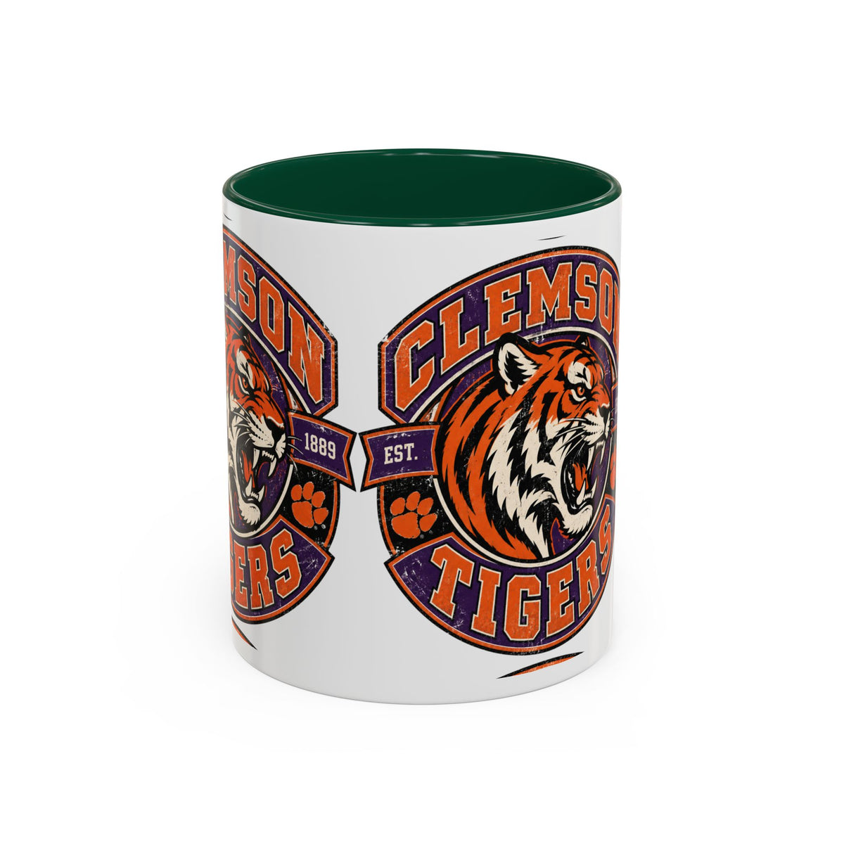 Clemson Tigers Logo Mug, Two-Tone Accent Mug