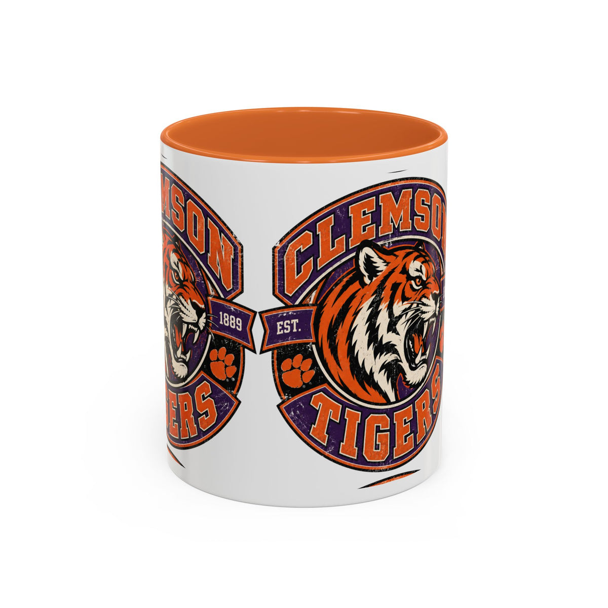 Clemson Tigers Logo Mug, Two-Tone Accent Mug