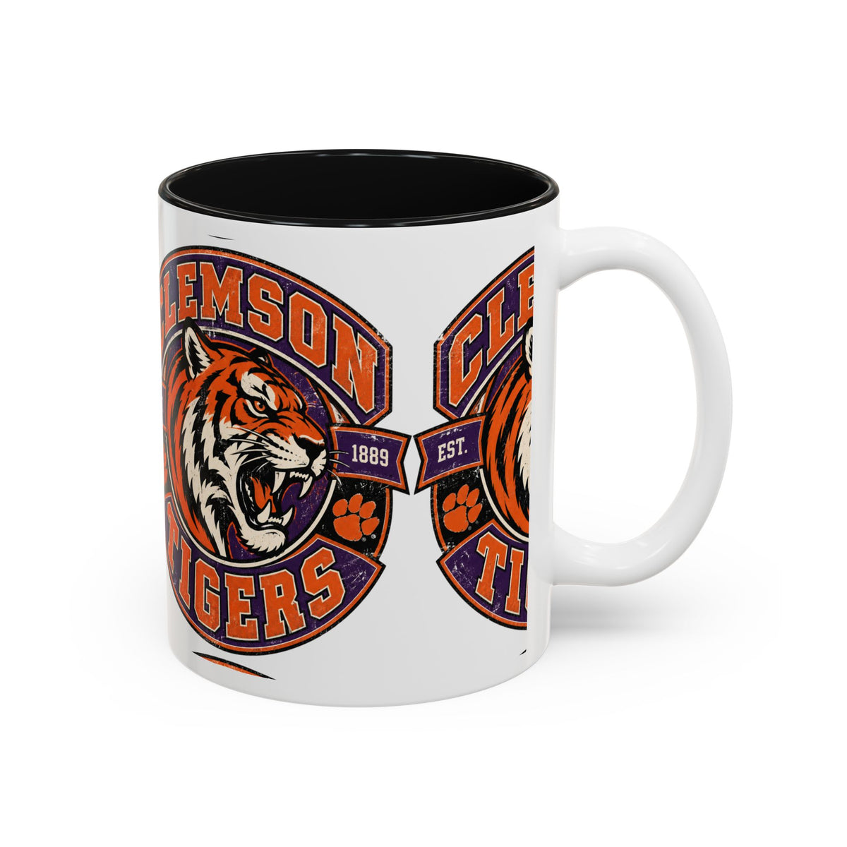 Clemson Tigers Logo Mug, Two-Tone Accent Mug
