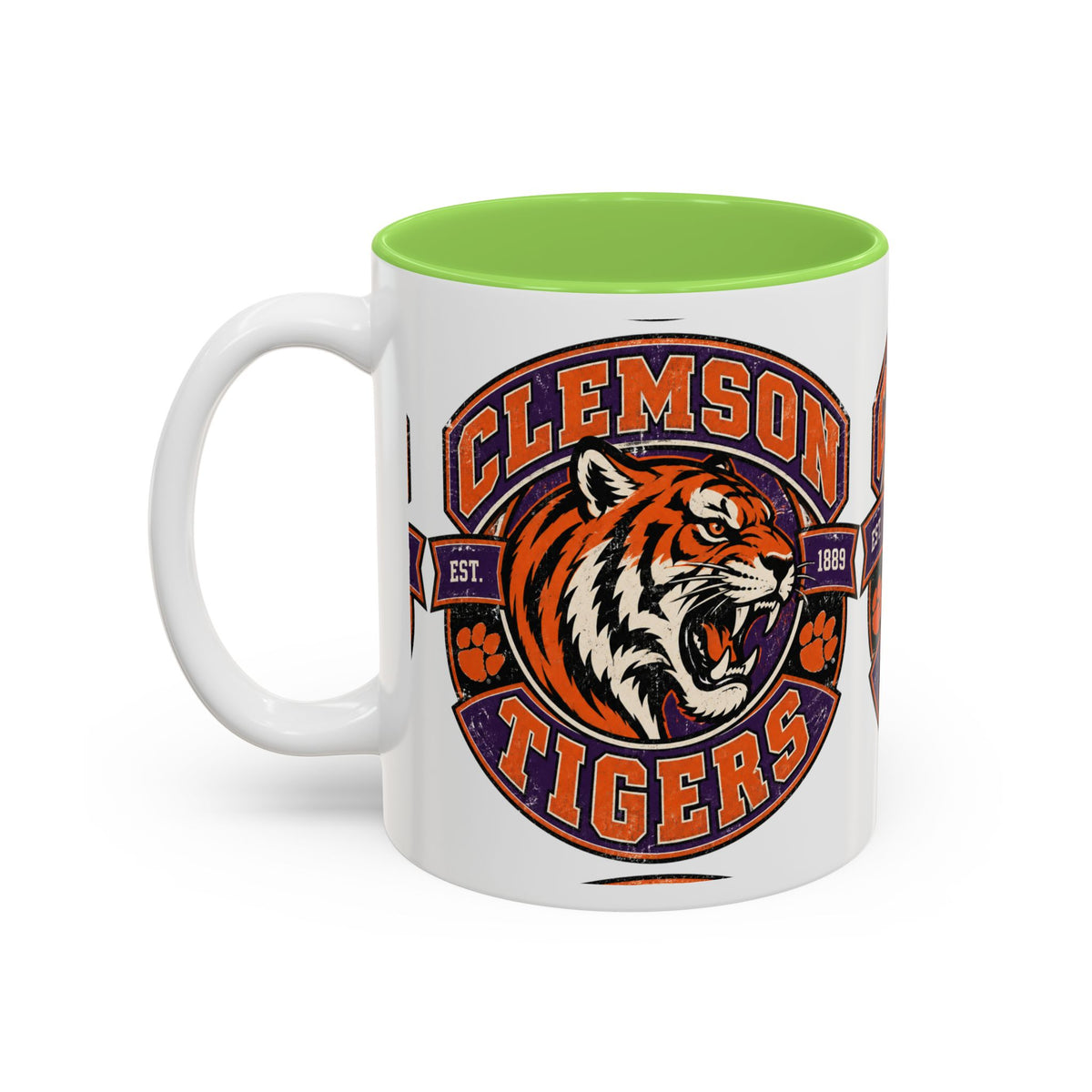 Clemson Tigers Logo Mug, Two-Tone Accent Mug