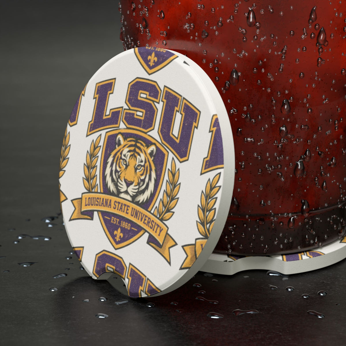 LSU Tigers Louisiana State University Soapstone Car Coaster