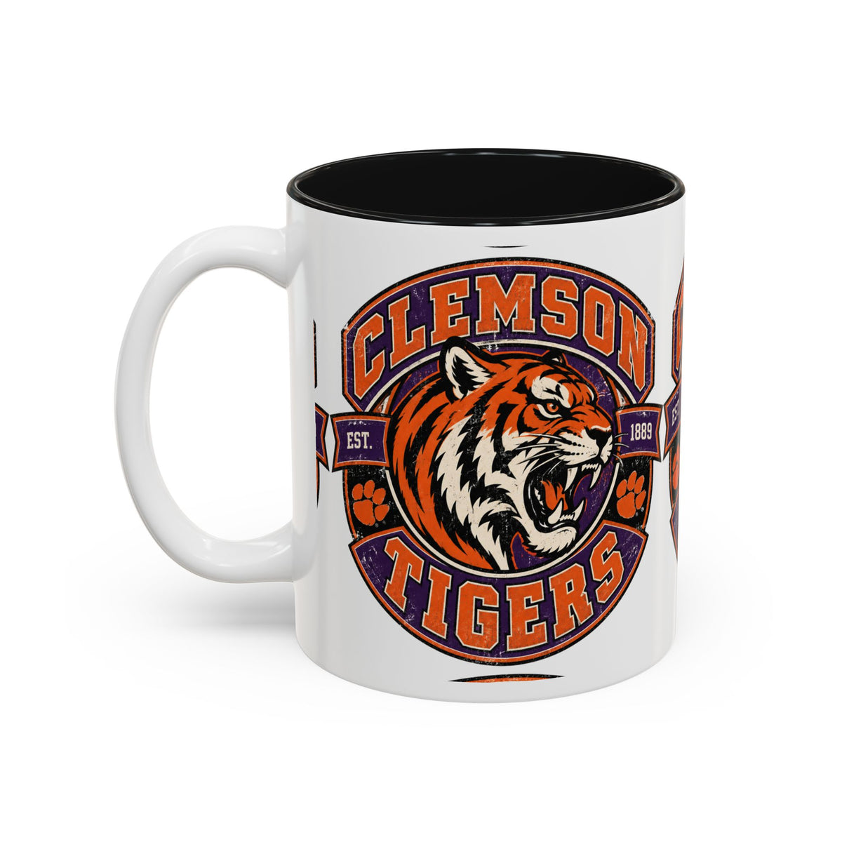 Clemson Tigers Logo Mug, Two-Tone Accent Mug