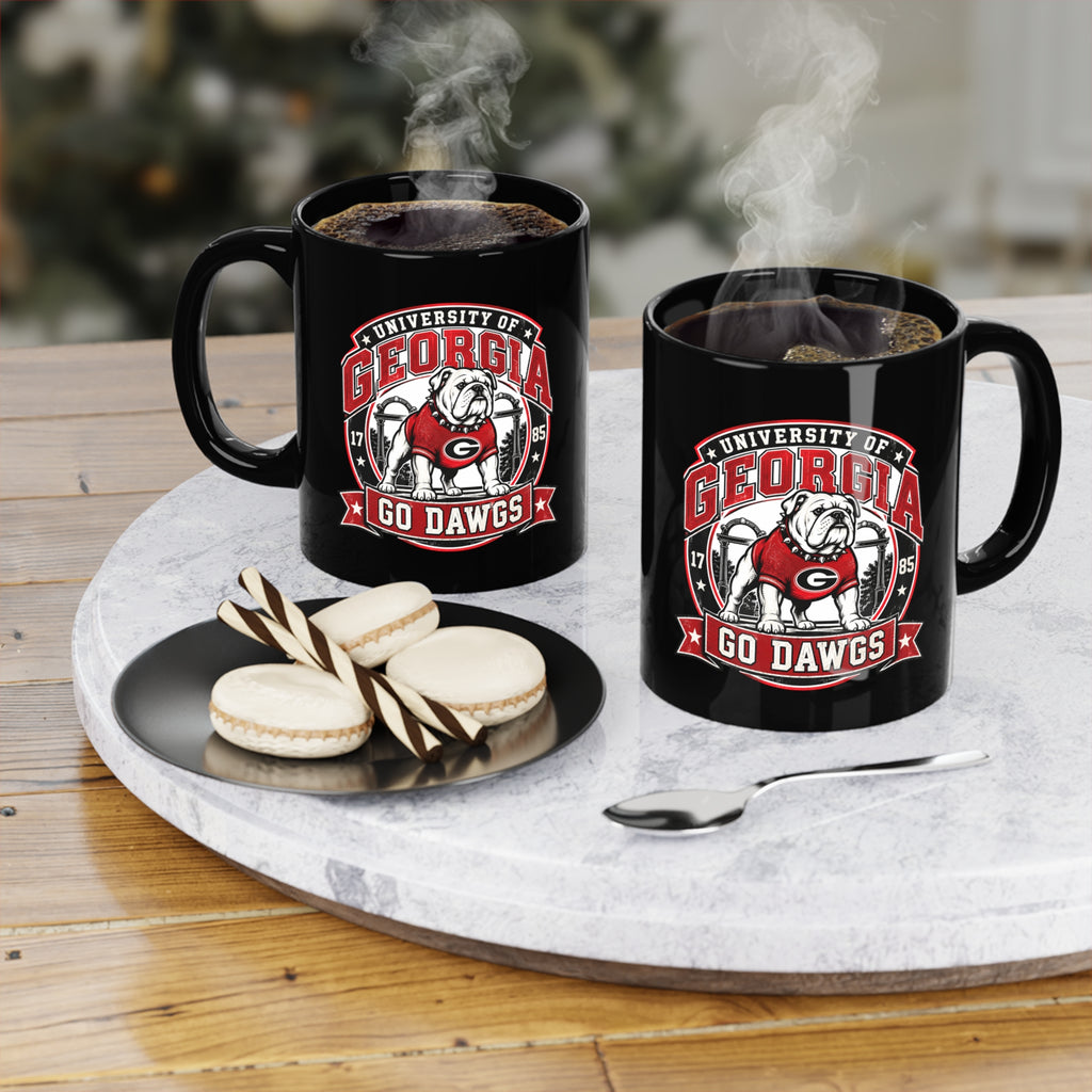 University of Georgia Go Dawgs Black Coffee Mug