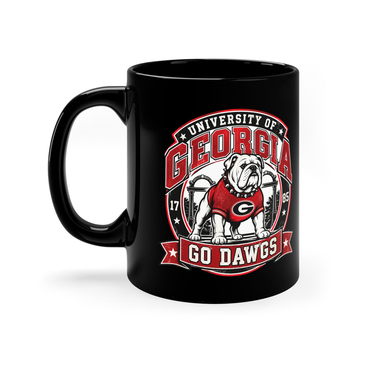 University of Georgia Go Dawgs Black Coffee Mug