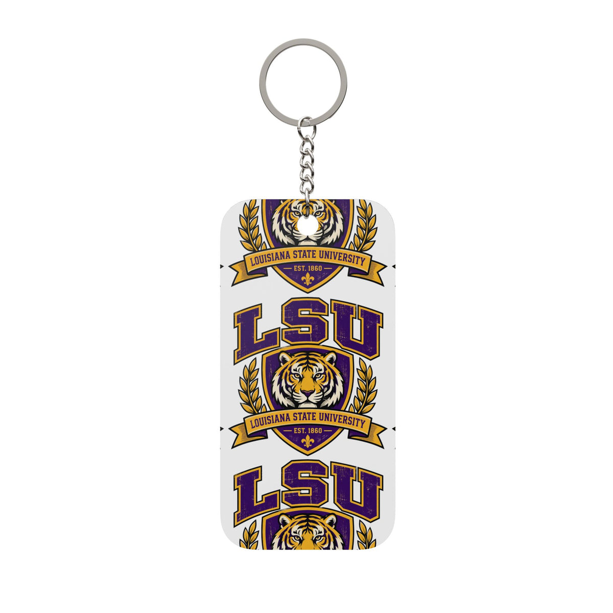 LSU Tigers Double-Sided Keychain Charm