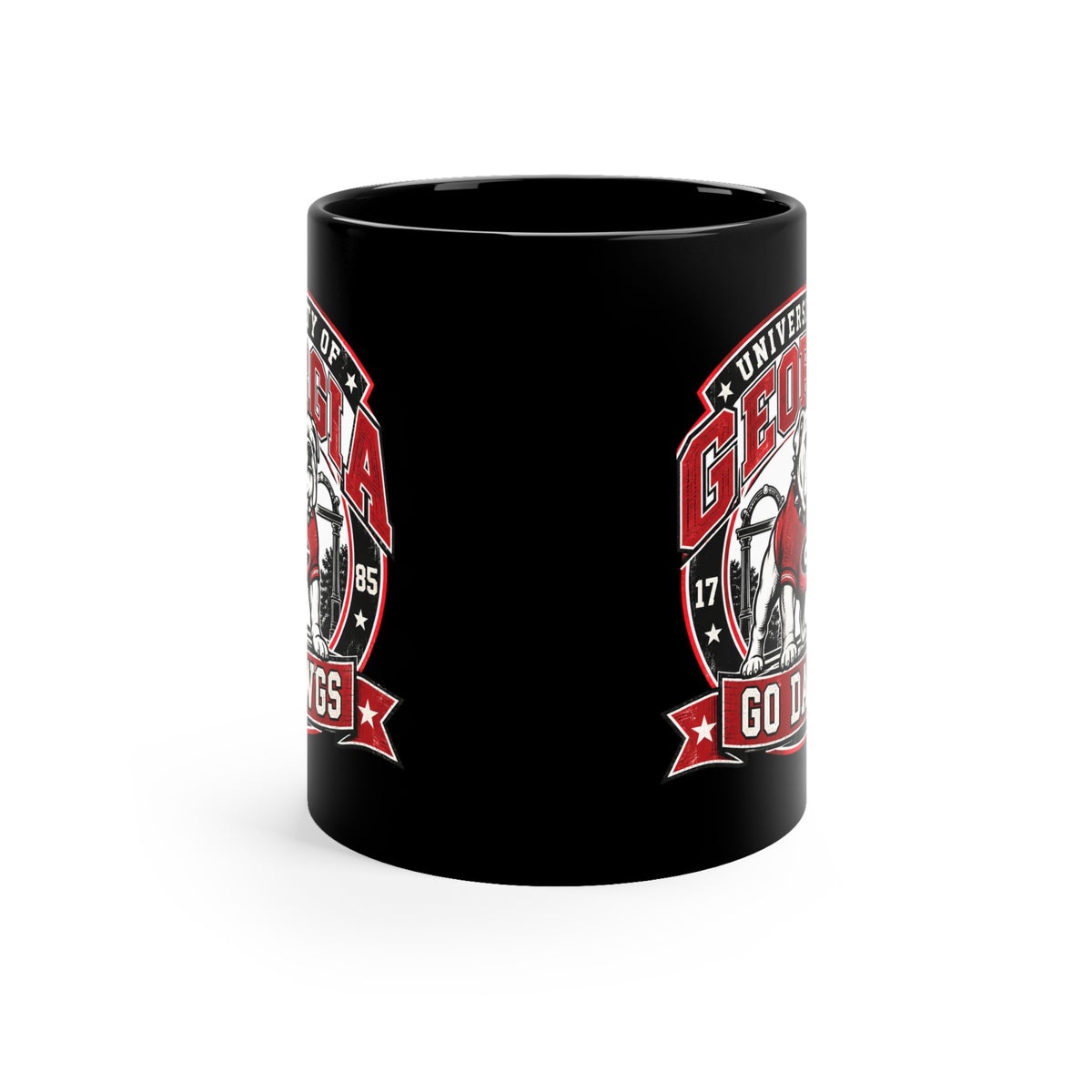 University of Georgia Go Dawgs Black Coffee Mug