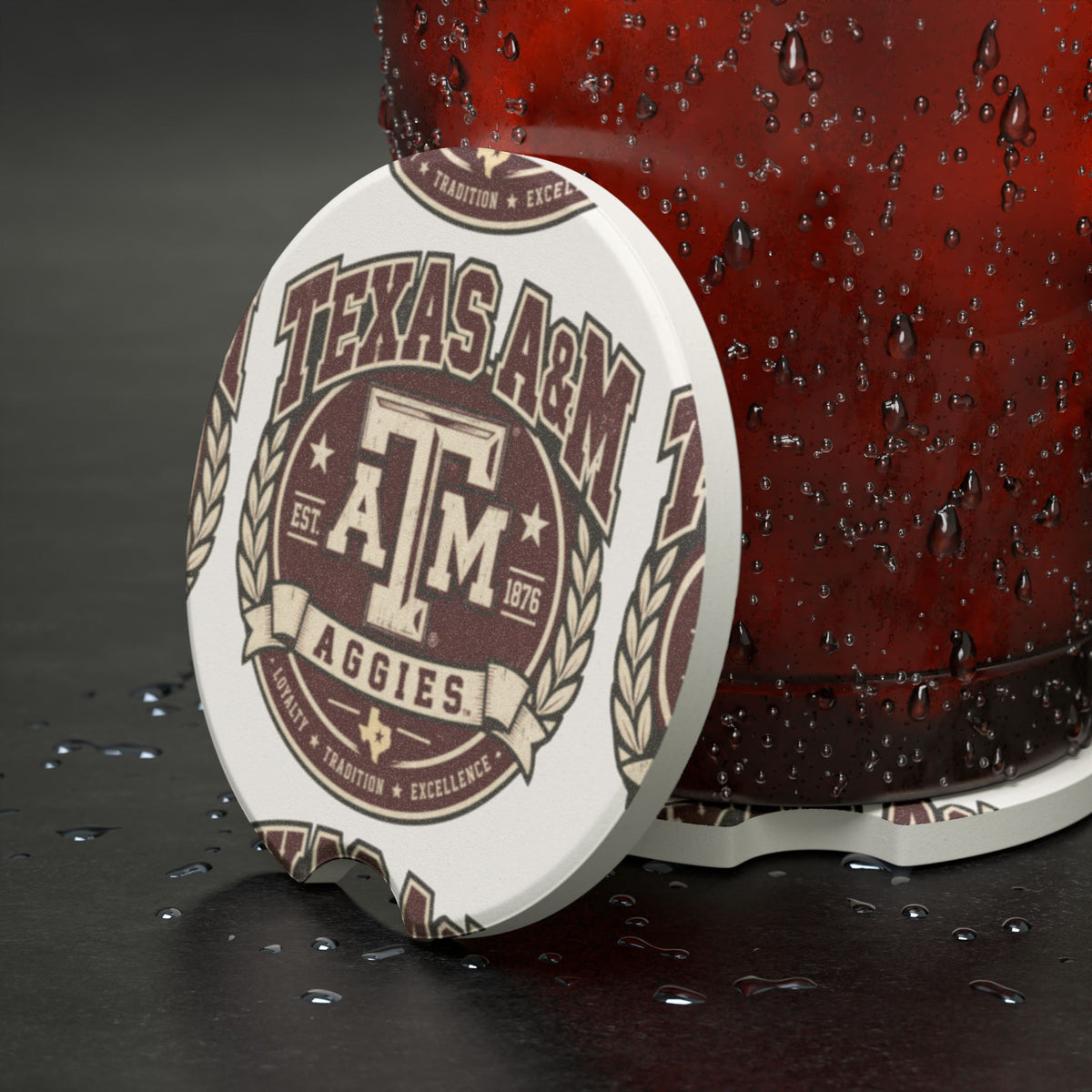 Texas A&M Aggies Logo Soapstone Car Coaster